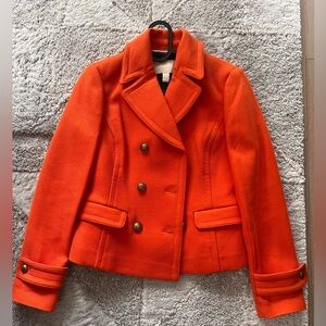 Banana Republic Pea Coat Orange Size XSmall Metal Buttons